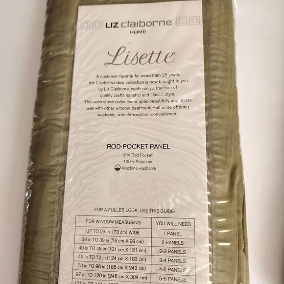 Liz Claiborne Lisette Voile Rod Pocket Panel 60" X 63" Set of 2 - Picture 7 of 8